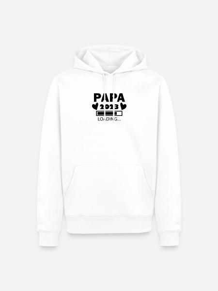 Papa 2023 - Papa werden - Männer Premium Bio Hoodie - Weiß