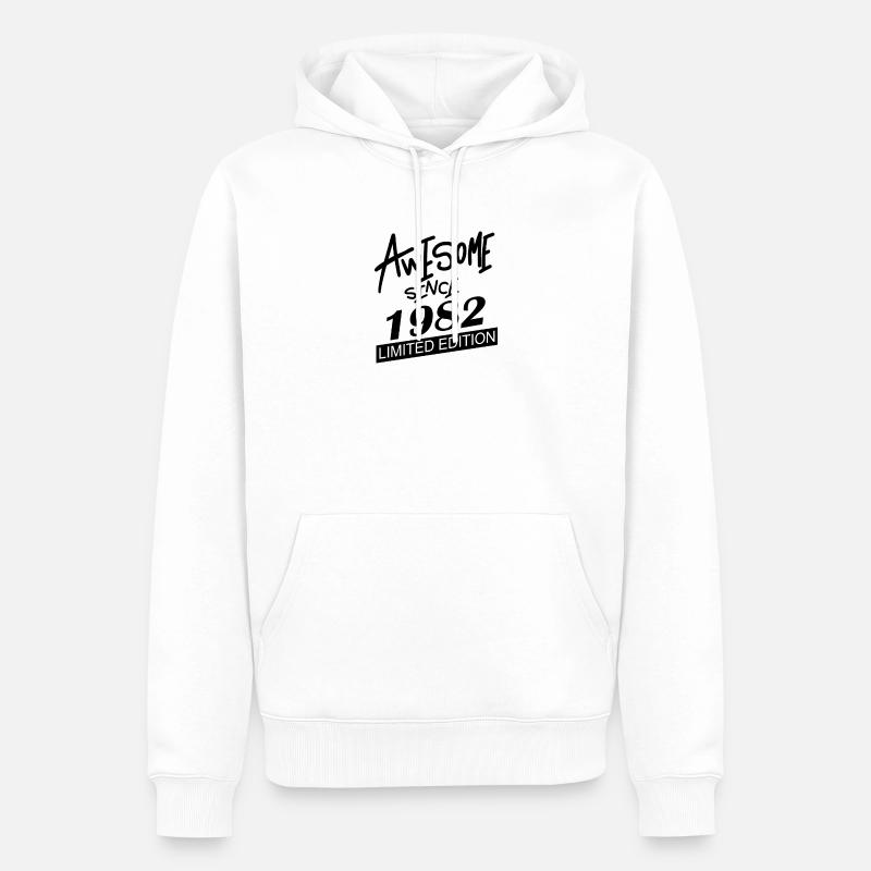 1982 - Né en 1982 - Sweat à capuche Premium bio Homme - blanc