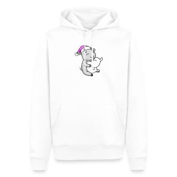 Ziege mit Kissen und Schlafmütze - Männer Premium Bio Hoodie - Weiß - Vorne - Nico (187cm)