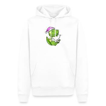 Dinosaure avec oreiller et bonnet de couchage - Sweat à capuche Premium bio Homme - blanc - Devant - Nico (187cm)