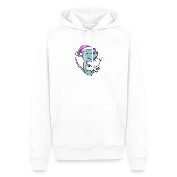 Souris avec oreiller et bonnet de couchage - Sweat à capuche Premium bio Homme - blanc - Devant - Nico (187cm)