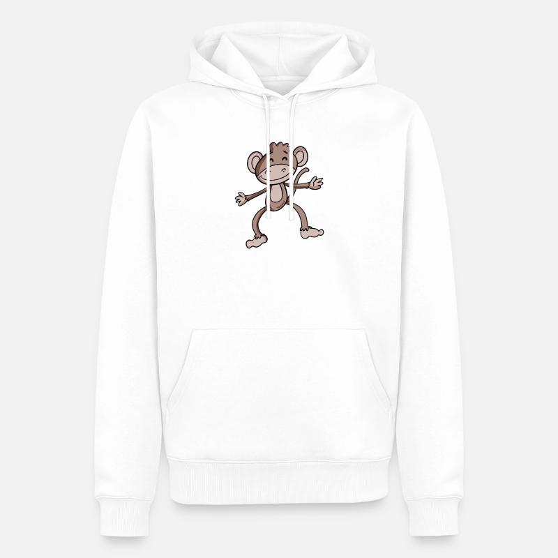 Singe mignon - Sweat à capuche Premium bio Homme - blanc