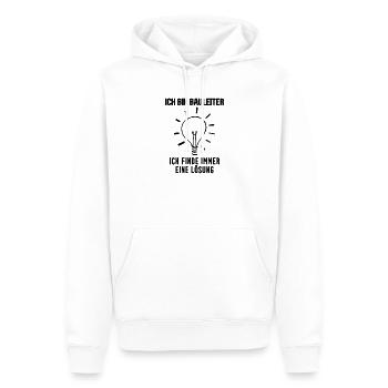 Bauleiter - Männer Premium Bio Hoodie - Weiß - Vorne - Nico (187cm)