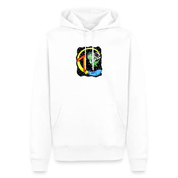 Jeune astronaute dinosaure de 7 ans - Sweat à capuche Premium bio Homme - blanc - Devant - Nico (187cm)