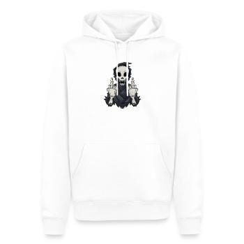 Grim Reaper montre le majeur - Sweat à capuche Premium bio Homme - blanc - Devant - Nico (187cm)