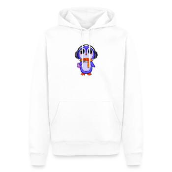 Penguin écoute de la musique - Sweat à capuche Premium bio Homme - blanc - Devant - Nico (187cm)