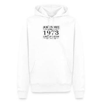1973 - Jahrgang 1973 - Männer Premium Bio Hoodie - Weiß - Vorne - Nico (187cm)
