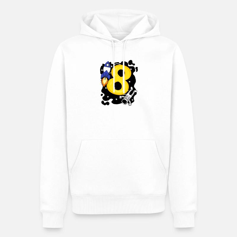 Garçon de 8 ans - Sweat à capuche Premium bio Homme - blanc