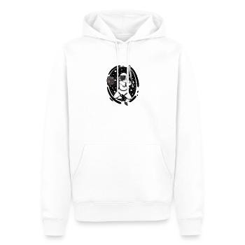 Astronaut mit Baseballschläger im Weltall - Männer Premium Bio Hoodie - Weiß - Vorne - Nico (187cm)