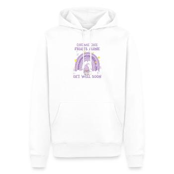 Gnome One Fights Alone Cancer Awareness - Men’s Premium Organic Hoodie - white - Front - Nico (187cm)