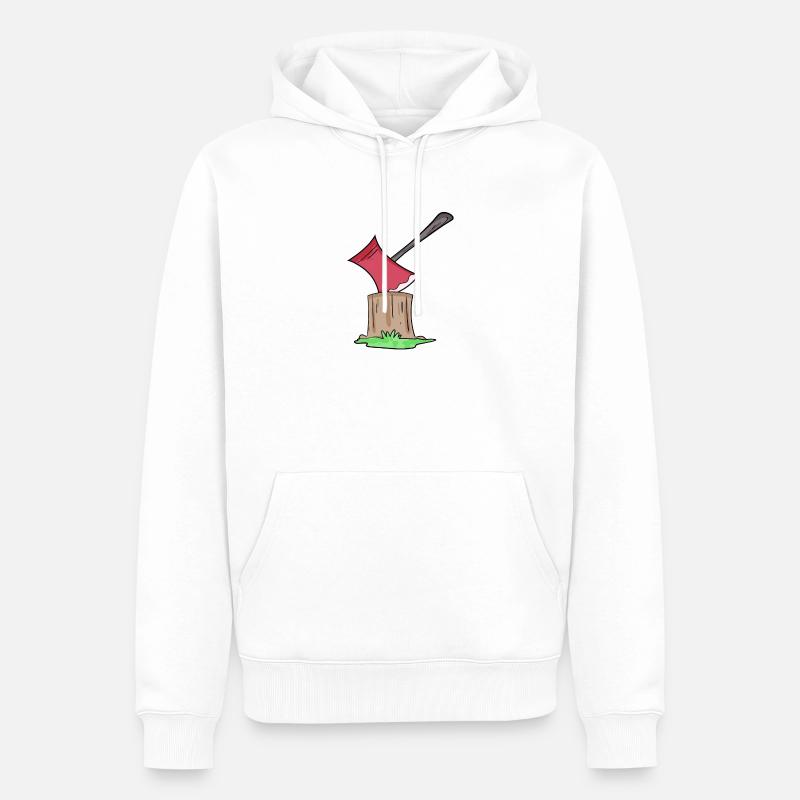 Bûcheron de hache - Sweat à capuche Premium bio Homme - blanc