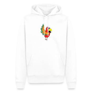 Jungle de perroquets - Sweat à capuche Premium bio Homme - blanc - Devant - Nico (187cm)