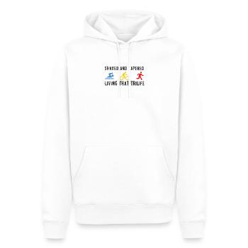 Rasé et effilé Vivant cette trivie - Sweat à capuche Premium bio Homme - blanc - Devant - Nico (187cm)