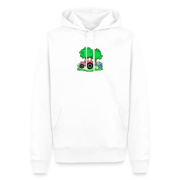 Tractor with baby cart - Men’s Premium Organic Hoodie - white - Front - Nico (187cm)