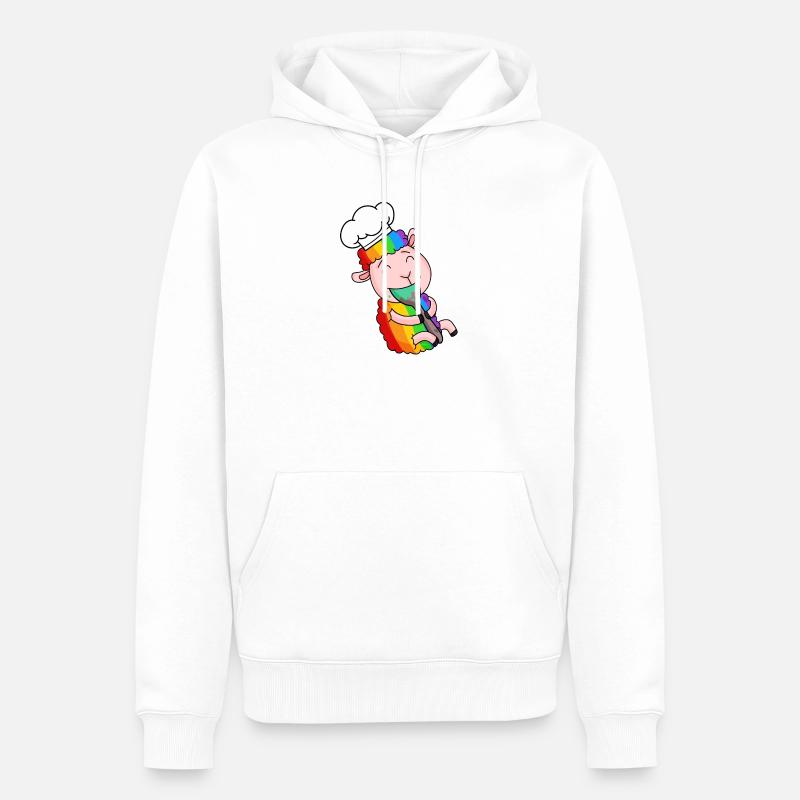 Cuisinier de mouton mignon - Sweat à capuche Premium bio Homme - blanc