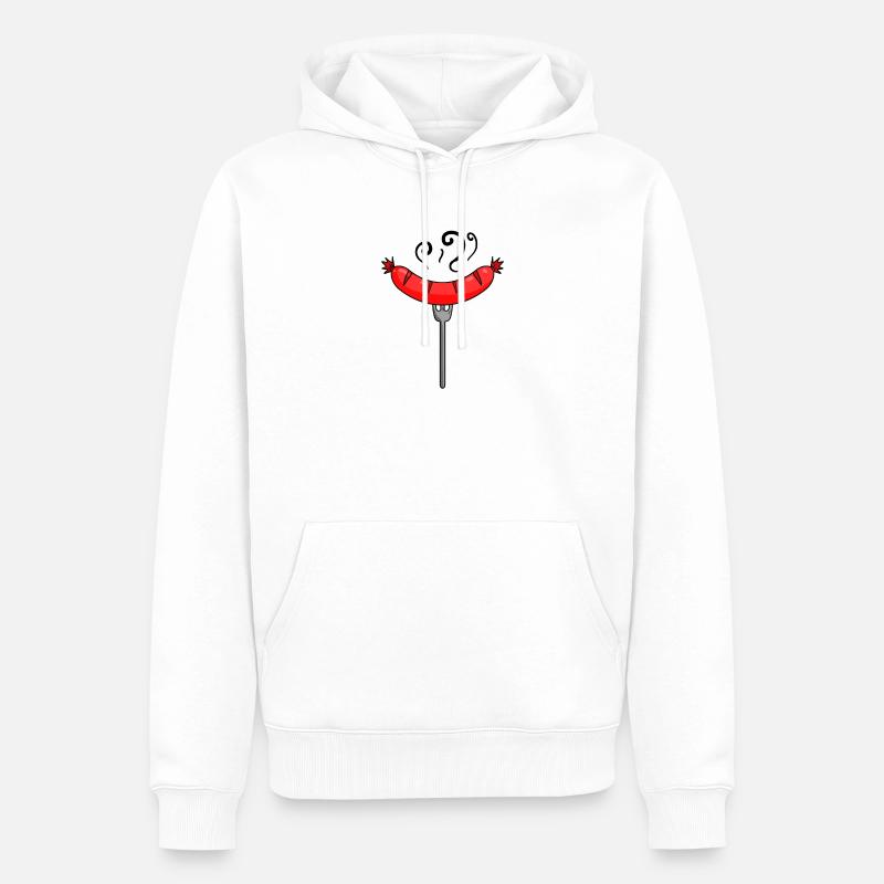 Wurst Currywurst Fleisch Bratwurst Grillwurst - Männer Premium Bio Hoodie - Weiß