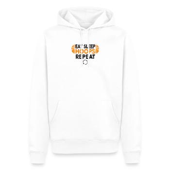 Eat Sleep Hoops Repeat Basketball - Männer Premium Bio Hoodie - Weiß - Vorne - Nico (187cm)