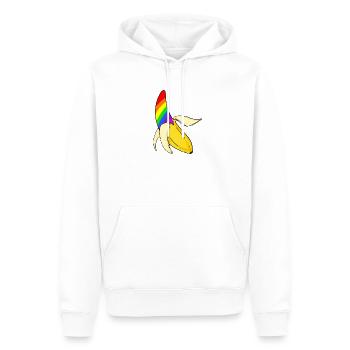 Gay Pride LGBT Regenbogen Banane - Männer Premium Bio Hoodie - Weiß - Vorne - Nico (187cm)