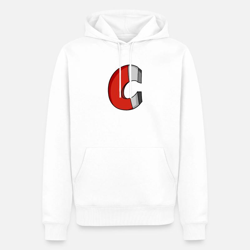 Aimant fer à cheval - Sweat à capuche Premium bio Homme - blanc