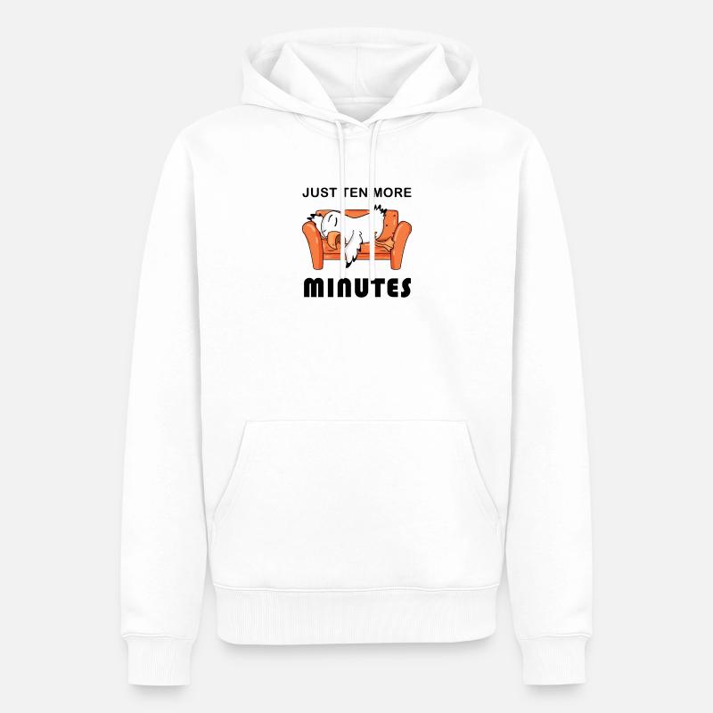 Plus que dix minutes - Sweat à capuche Premium bio Homme - blanc