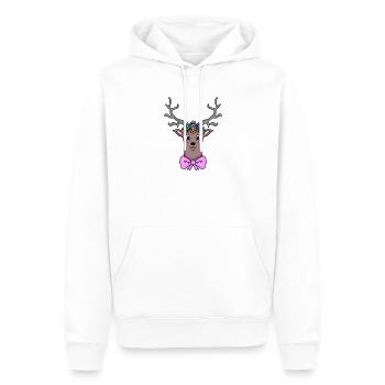 Reh Hirsch Illustration Geschenk - Männer Premium Bio Hoodie - Weiß - Vorne - Nico (187cm)