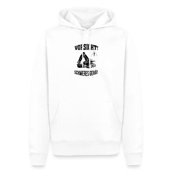 Bagger Baggerfahrer Baugeräteführer Schweres Gerät - Männer Premium Bio Hoodie - Weiß - Vorne - Nico (187cm)