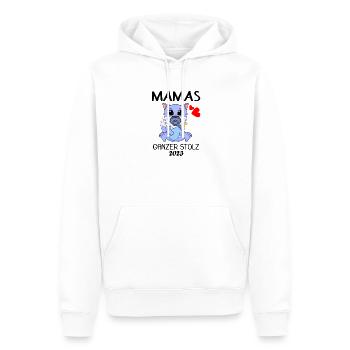 Baby 2023 - Geburt Schwanger 2023 - Baby Junge - Männer Premium Bio Hoodie - Weiß - Vorne - Nico (187cm)