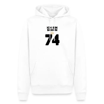 74 Geburtstag - 74 Jahre mit Krone - Männer Premium Bio Hoodie - Weiß - Vorne - Nico (187cm)
