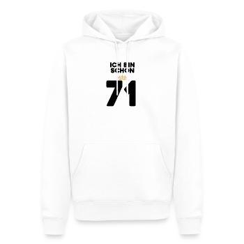 71 Geburtstag - 71 Jahre mit Krone - Männer Premium Bio Hoodie - Weiß - Vorne - Nico (187cm)