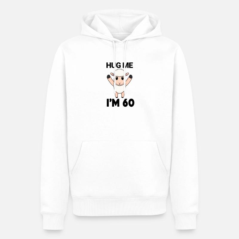 60 ans - 60 ans - câlin - Sweat à capuche Premium bio Homme - blanc