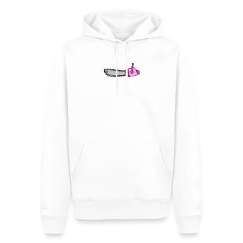 Tronçonneuse pour femme - Tronçonneuse pour femme - Sweat à capuche Premium bio Homme - blanc - Devant - Nico (187cm)