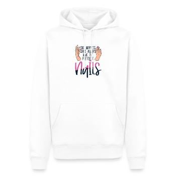Les filles les plus heureuses ont les plus jolies - Sweat à capuche Premium bio Homme - blanc - Devant - Nico (187cm)