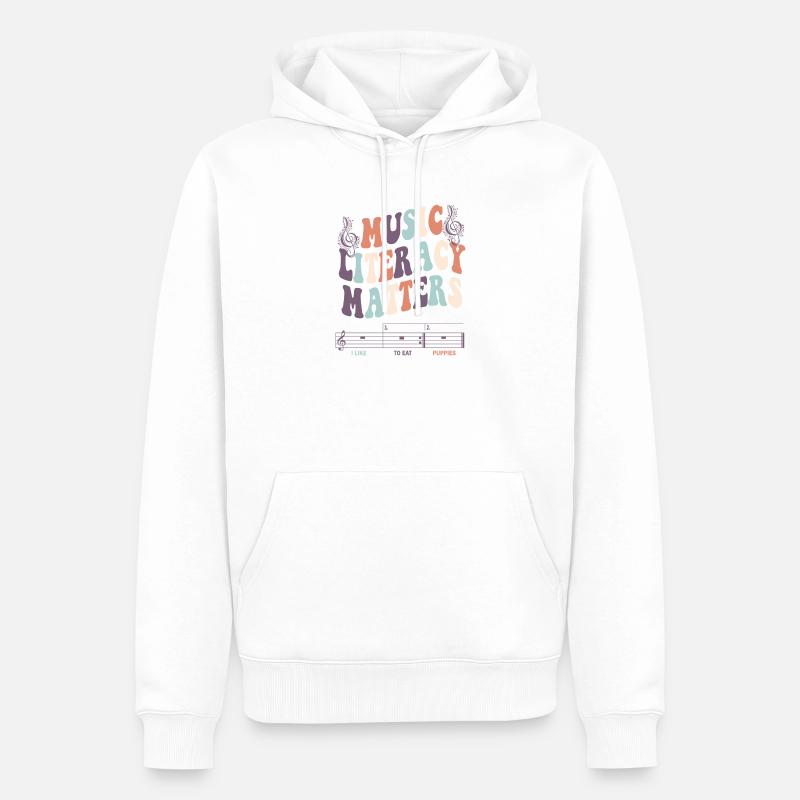 La littératie musicale, ça compte - Sweat à capuche Premium bio Homme - blanc
