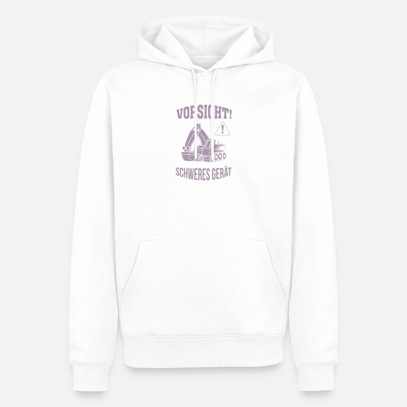 Bagger Baggerfahrer Baugeräteführer Schweres Gerät - Männer Premium Bio Hoodie - Weiß