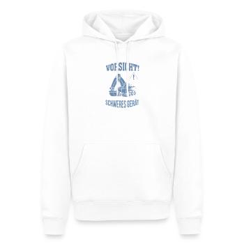 Bagger Baggerfahrer Baugeräteführer Schweres Gerät - Männer Premium Bio Hoodie - Weiß - Vorne - Nico (187cm)