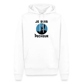 Je suis pêcheur - Sweat à capuche Premium bio Homme - blanc - Devant - Nico (187cm)
