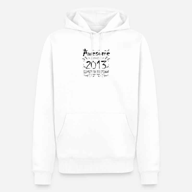 2013 - Sweat à capuche Premium bio Homme - blanc
