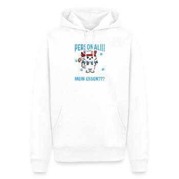 Personnel!!! Où est ma nourriture??? - Sweat à capuche Premium bio Homme - blanc - Devant - Nico (187cm)