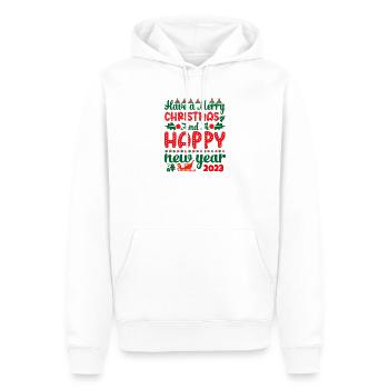 Noël, noël, noël, noël, noël, noël, noël, noël - Sweat à capuche Premium bio Homme - blanc - Devant - Nico (187cm)