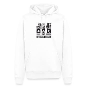 Triathletes can do triathlon for hours - Men’s Premium Organic Hoodie - white - Front - Nico (187cm)
