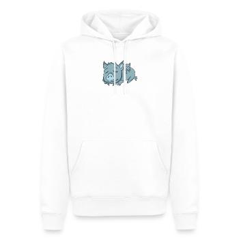 Chauve-souris avec bébé chauve-souris - Famille - Sweat à capuche Premium bio Homme - blanc - Devant - Nico (187cm)