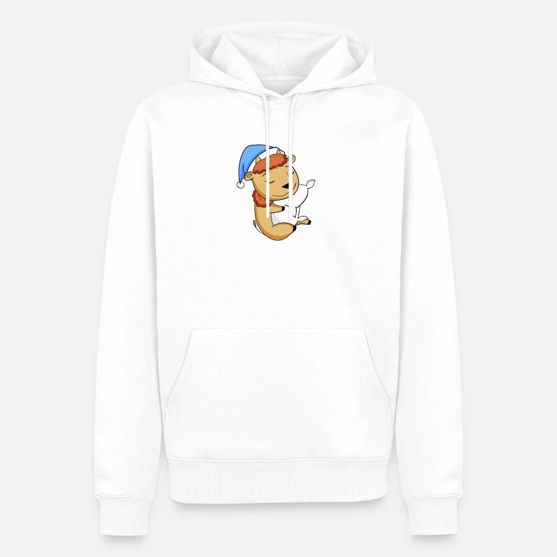 Bison - Sweat à capuche Premium bio Homme - blanc