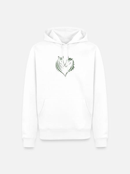 Pferde Herz Pferdeliebhaber - Männer Premium Bio Hoodie - Weiß