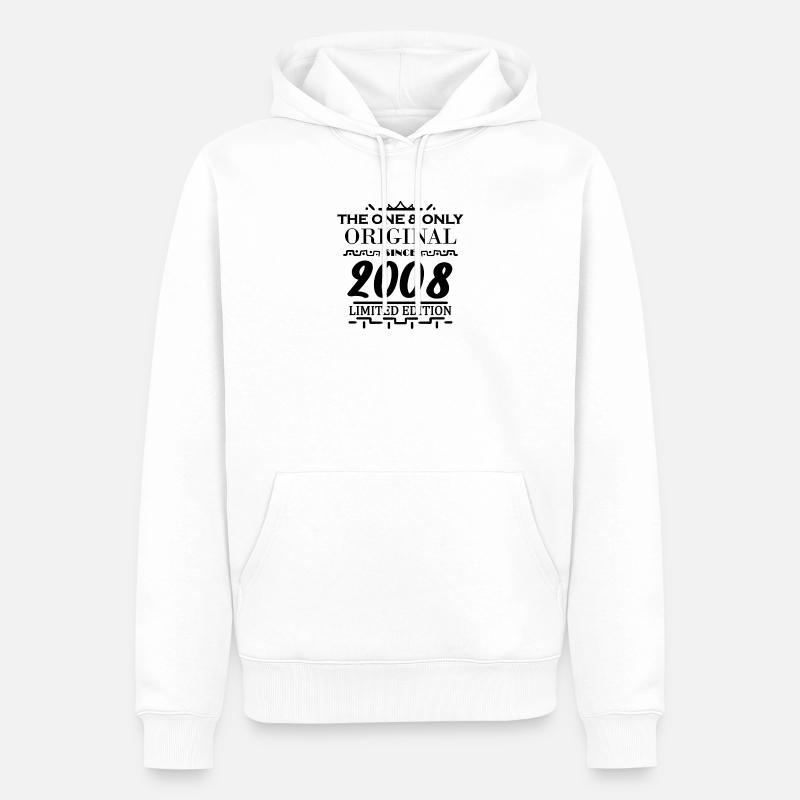 2008 - Année de construction 2008 - Sweat à capuche Premium bio Homme - blanc