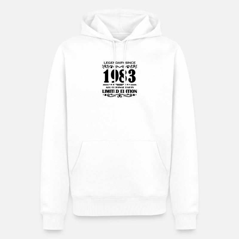 1983 - Né 1983 - Année de construction 1983 - Sweat à capuche Premium bio Homme - blanc