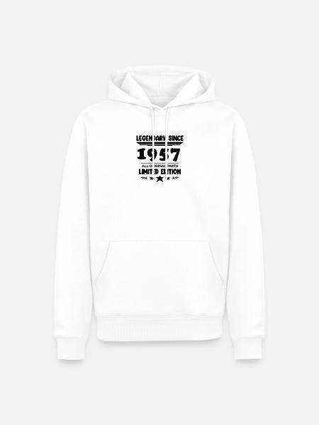 1957 - Jahrgang 1957 - Baujahr 1957 - Männer Premium Bio Hoodie - Weiß