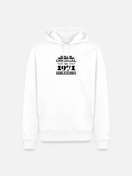 1971 - Baujahr 1971 - Jahrgang 1971 - Männer Premium Bio Hoodie - Weiß