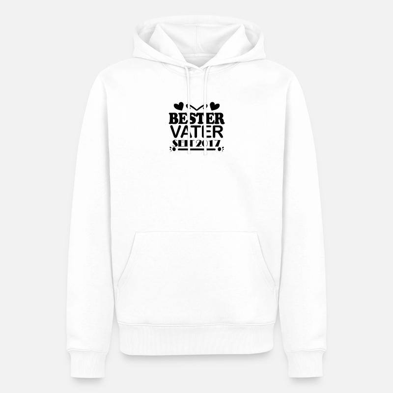 Bester Vater seit 2017 - Männer Premium Bio Hoodie - Weiß