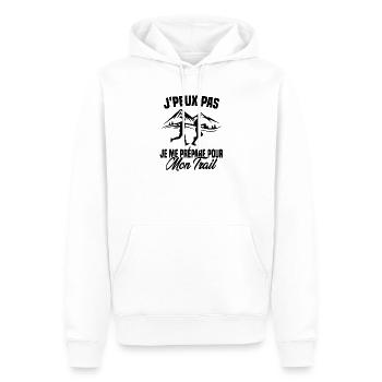 Je peux pas je me prépare pour mon trail - Sweat à capuche Premium bio Homme - blanc - Devant - Nico (187cm)