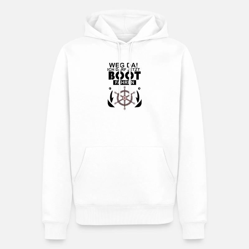 Bootsführerschein Motorboot Geschenk - Männer Premium Bio Hoodie - Weiß